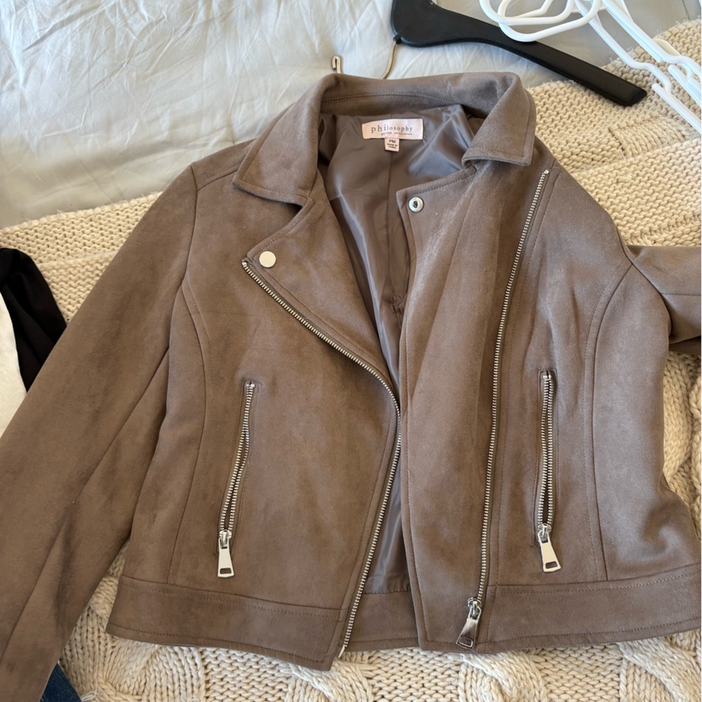 Philosophy Taupe Suede Jacket